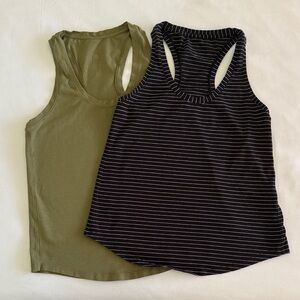 2 Lululemon racer back tank tops, both only lightly worn. Size small. EUC.